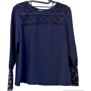 Navy Long-sleeve Blouse